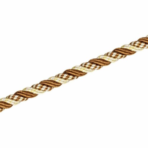 Кант С тесьмой 8 мм, мебельный декоративный мягкой мебели классической линейки, (тип 1.1) цвет коричневый / золотой, на отрез, 10 метров