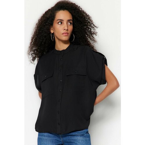 фото Рубашка trendyol, размер 46, черный