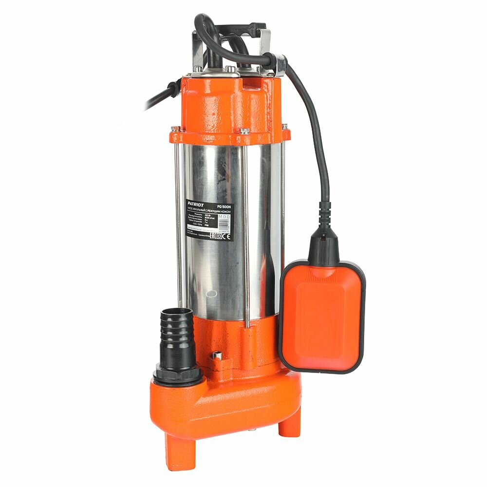 Погружной насос фекальный PATRIOT 500 Вт 8000 л/час напор 8 м