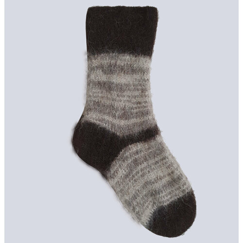 фото Носки шерстяные теплые носки, размер 42/44, коричневый, серый наши носки