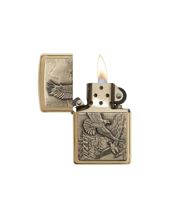 Zippo 20854 Eagles Brushed Brass зажигалка