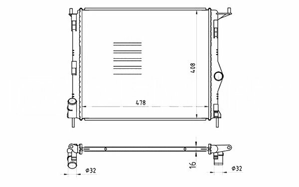 Радиатор охлаждения Lada Largus 12- Renault Logan 04- Sandero 09-