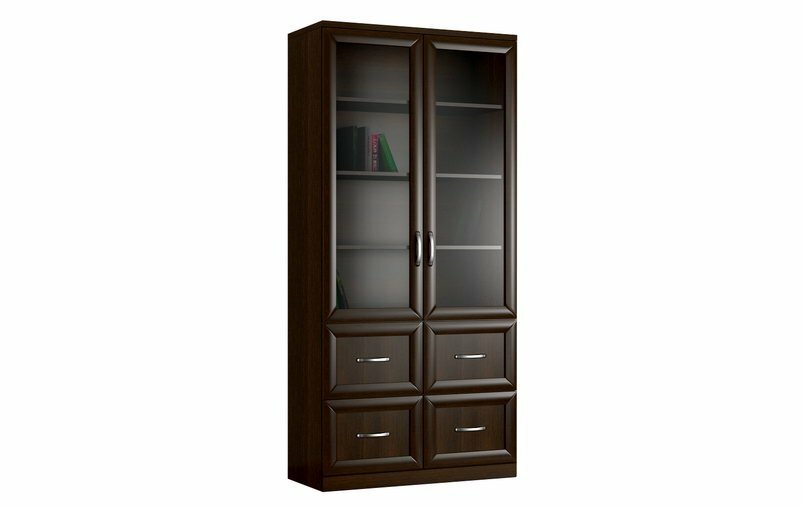 фото Книжный шкаф Библиограф - 2 №4 Венге фабрика «Мебель Лэнд 24» ШxГxВ 80x40x200