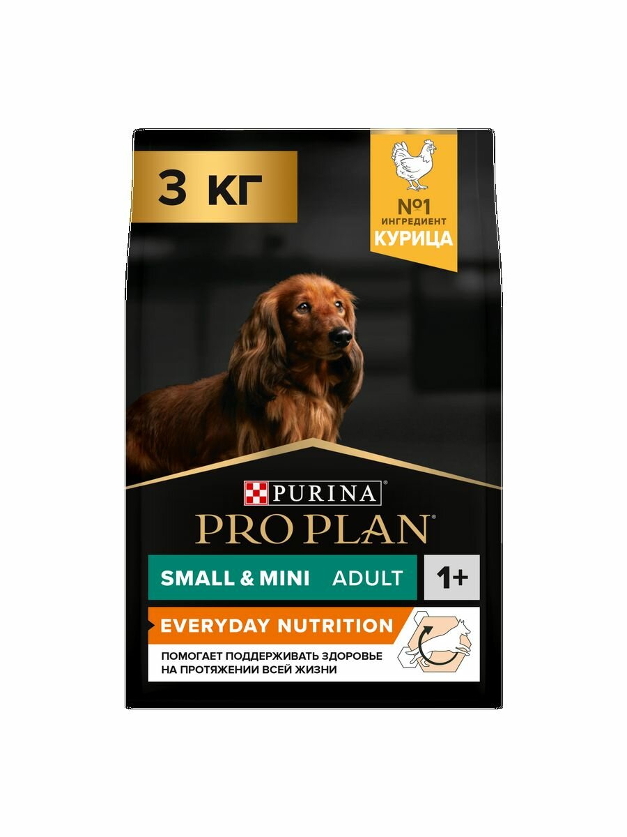 Pro Plan корм для взрослых собак малых и карликовых пород, курица и рис 3 кг