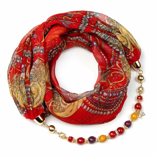 фото Платок foxtrot,80х80 см, коричневый, красный