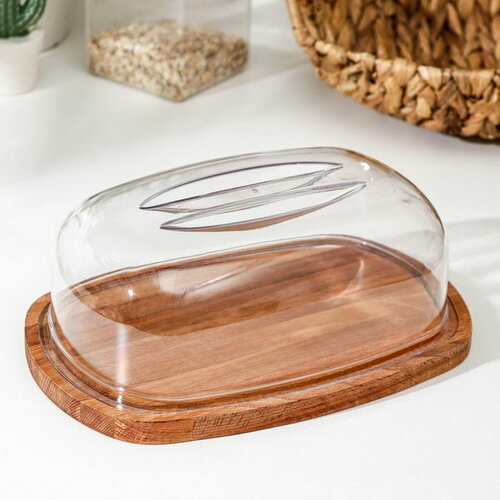 Контейнер для продуктов Rosemary 27x185x10 см пластик деревянное дно 1928₽