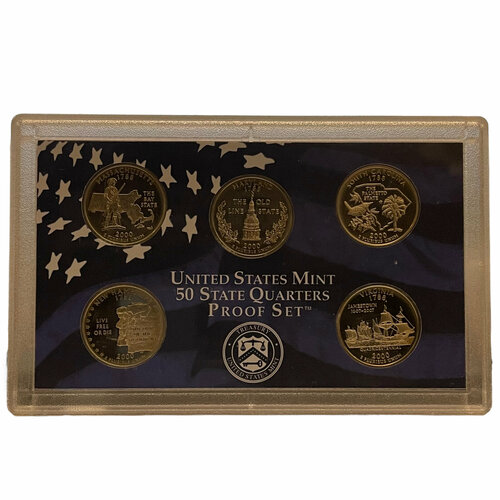 США, набор монет 25 центов 50 State Quarters Proof Set 2000 г. (S) канада набор монет 1 5 10 25 50 центов 1 2 доллара proof set of canadian coinage 2007 г