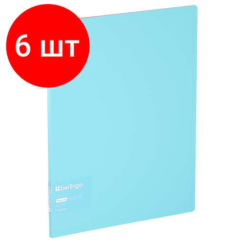 папка с 10 вкладышами berlingo soft 9мм 600мкм ниагара Комплект 6 шт, Папка с 10 вкладышами Berlingo Haze, 9мм, 600мкм, с внутр. карманом, голубая, софт-тач