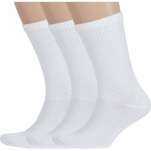 фото Носки борисоглебский трикотаж, 3 пары, размер 25-27, белый