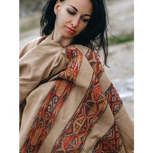 Шаль , 200х100 см, бежевый