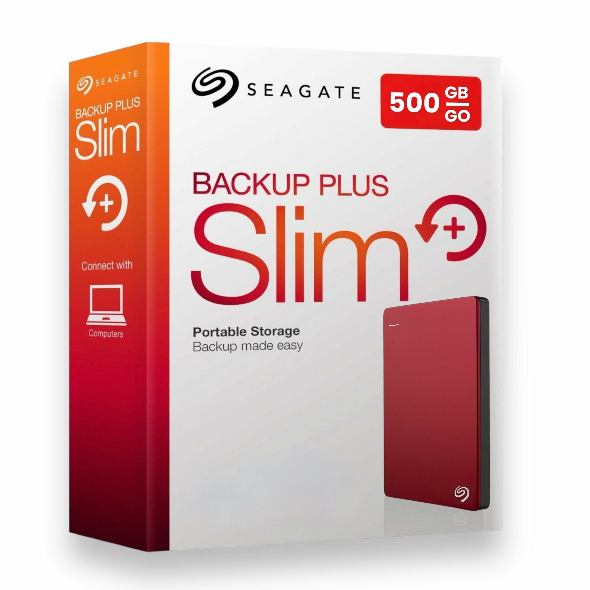 Внешний жесткий диск 500Gb Seagate Backup Plus Slim HDD 2,5" USB 3.0 красный