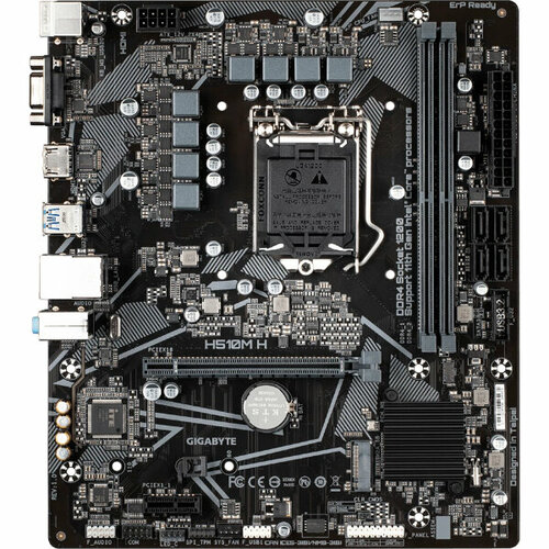 Материнская плата Gigabyte Soc-1200 H510M H, 2xDDR4-3200, D-SUB+HDMI, 1xPCI-Ex16, 1xPCI-Ex1, 4xSATA3, 1xM.2(SATA), 8 Ch Audio, GLan, (4+2)xUSB2.0, (2+ мат плата maxsun s 1200 challenger h510m h 1xpci ex1 1xpci ex16 2xddr4 1xm 2 vga hdmi matx