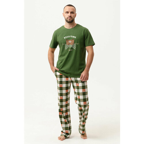 Пижама Оптима Трикотаж, размер 48, зеленый