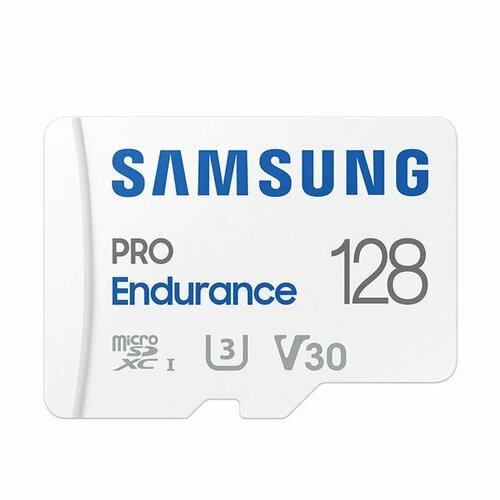 фото Карта памяти microsdxc samsung pro endurance - 128 гб - высокой прочности для камер 4к uhd - 70к часов + адаптер