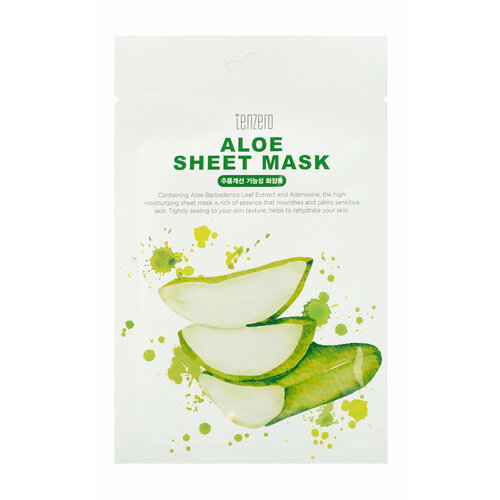 Тканевая маска для лица с экстрактом алоэ Tenzero Aloe Sheet Mask /25 мл/гр.