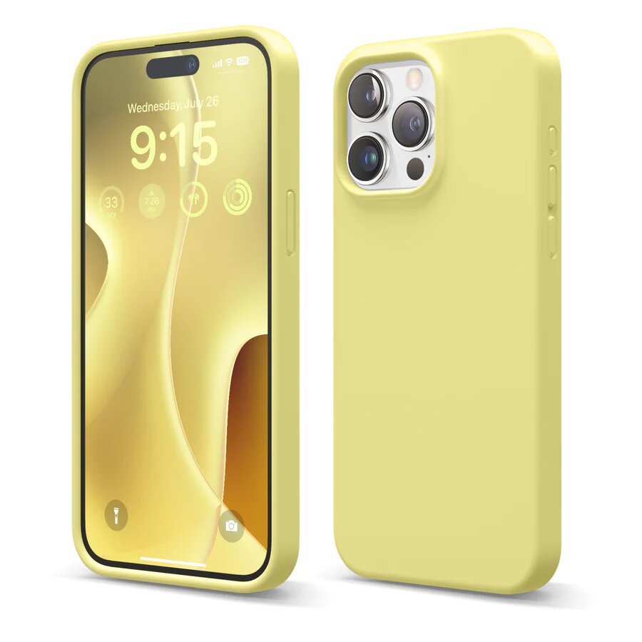 Elago для iPhone 15 Pro Max чехол Soft silicone (Liquid) Yellow