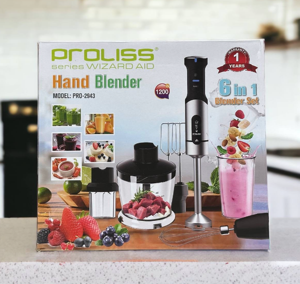 Блендер 6 в 1 PROLISS, Электрический погружной ручной миксер для продуктов