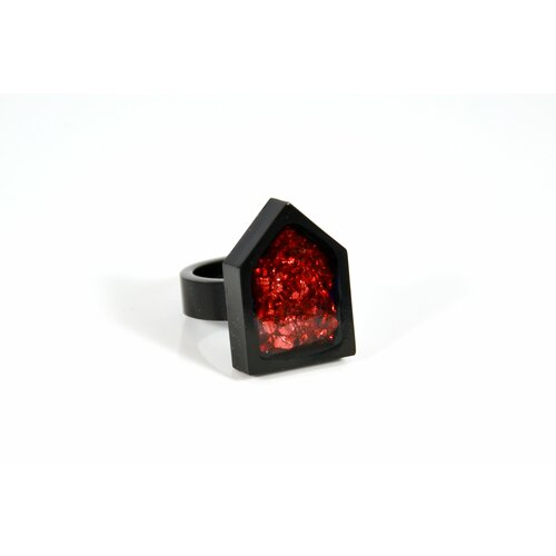 Кольцо Карамба, размер 16, мультиколор, черный