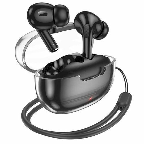 Беспроводные наушники Borofone BW43 Crystal с дисплеем уровня заряда черные 115900₽