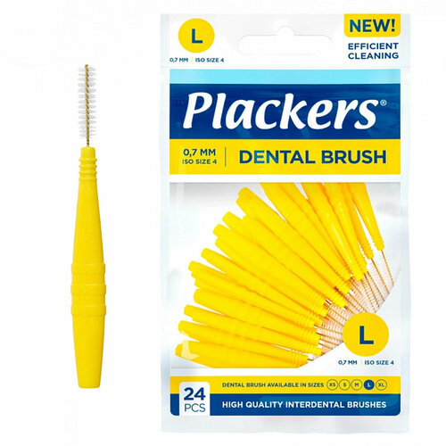 Межзубный ершик Plackers Dental Brush 07 желтые 490₽