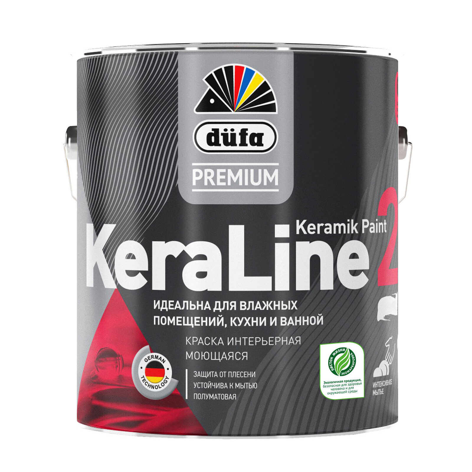 Краска для влажных помещений Dufa Premium KeraLine Keramik Paint 20 полуматовая прозрачная база 3 0,9 л.