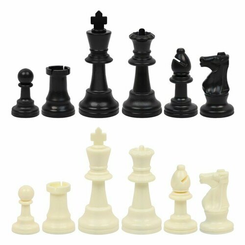 Шахматные фигуры турнирные Leap, 32 шт, король h-9.5 см, пешка h-5 см, полипропилен (комплект из 2 шт)