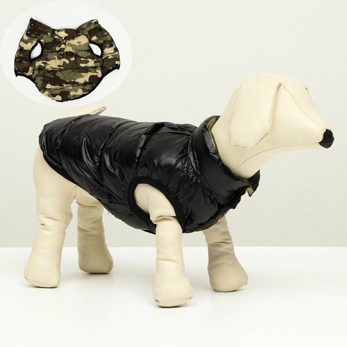 Куртка для собак Sima-Land двухсторонняя чёрная куртка для собак sima land двухсторонняя с воротником бежевая коричневая 6968449