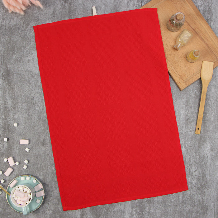 фото Полотенце Этель, цв. красный, 50х70 см, 100% хл