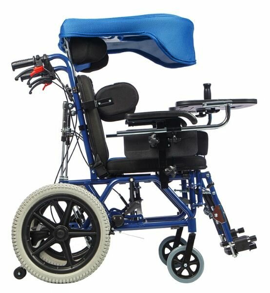 Кресло-коляска инвалидная управляемая сопровождающим лицом, детская с капюшоном и столиком Ortonica Olvia 400, ширина сиденья 35 см