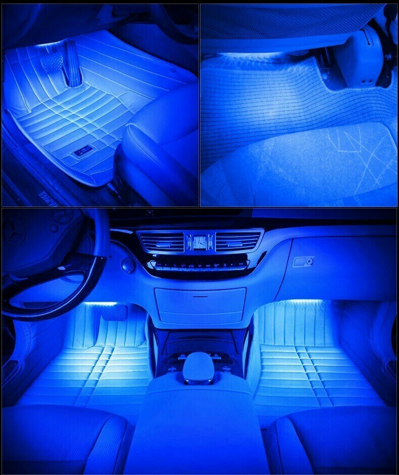 Комплект светодиодной RGB подсветки ног и салона автомобиля MYX Light с пультом дистанционного управления, 12В, 4 модуля. — фото 9