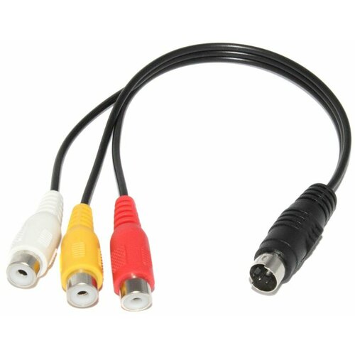 Кабель (переходник) S-Video - 3 x RCA (Тюльпан) 0.2 метра кабель s video 7pin to s video 4 pin плюс 1rca