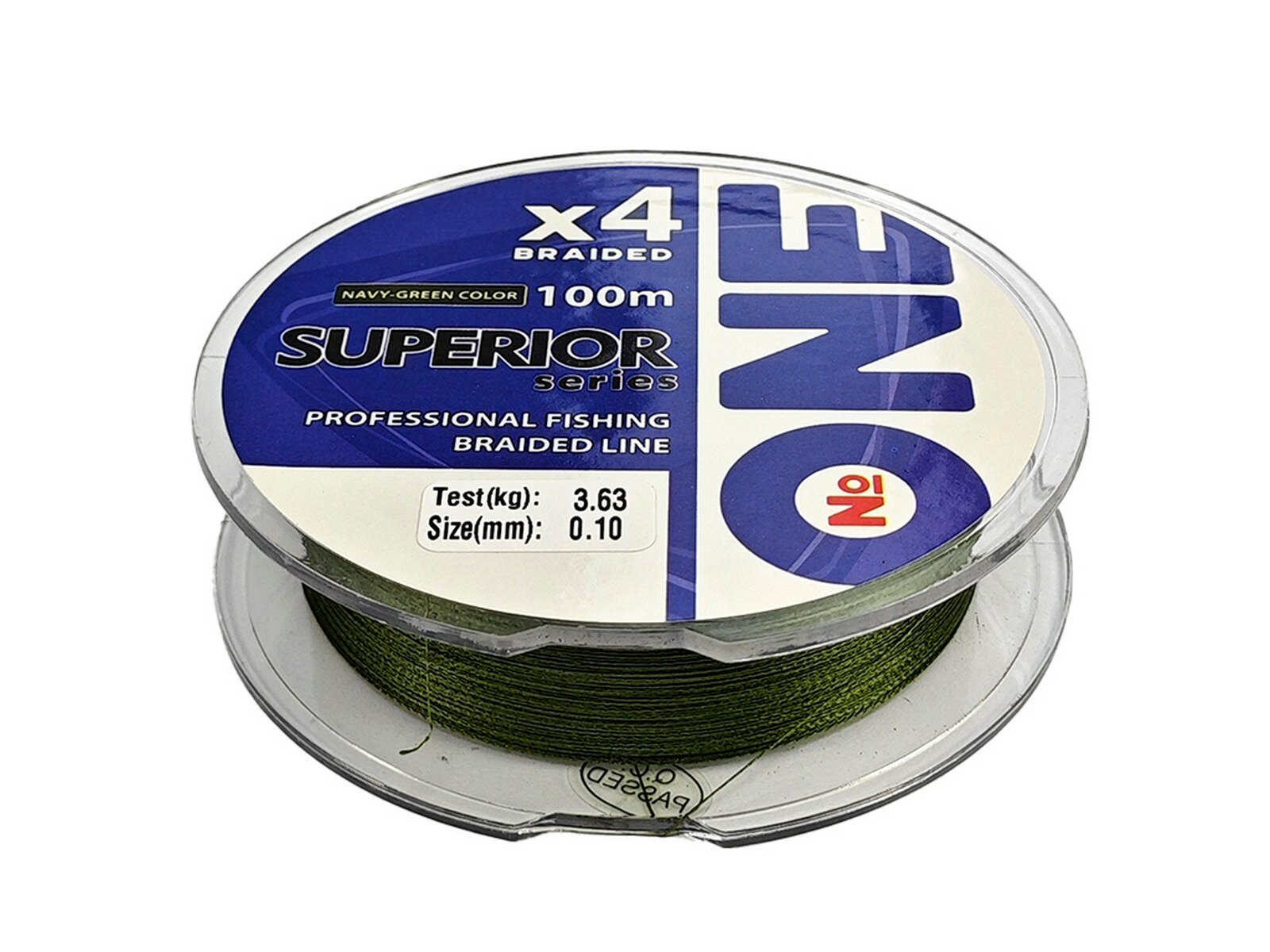 Плетеный шнур для рыбалки №ONE Superior 4х-жильный 100м (темно-зеленый) диаметр 0,05мм — фото 16
