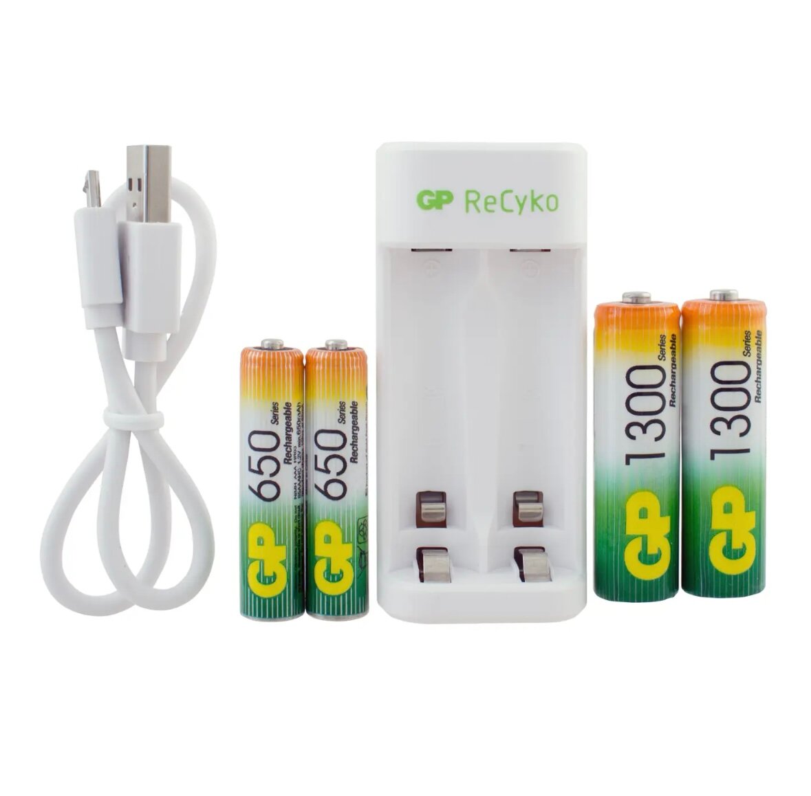 Зарядное устройство GP E211130AA/65AAAHC-2CRB4 с аккумуляторами AA 1300 mAh и AAA 650 mAh