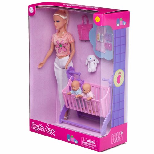 Кукла Defa Lucy Молодая мама с близнецами, в наборе с игровыми предметами, - Defa Luky [8359d] кукла defa lucy бейли 10 см 259a