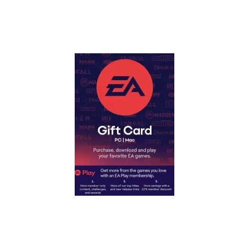 ea gift card €25 ea app pc регион активации евросоюз EA Gift Card €15 (Ea App; PC; Регион активации Евросоюз)