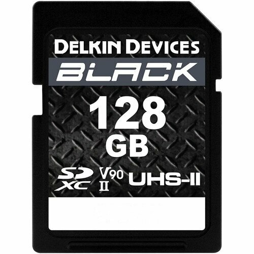 Карта памяти Delkin Devices Black SDXC 128GB UHS-II U3 V90, R/W 300/250 МБ/с карта памяти delkin devices black sdxc 64gb uhs ii v90 r w 300 250 мб с