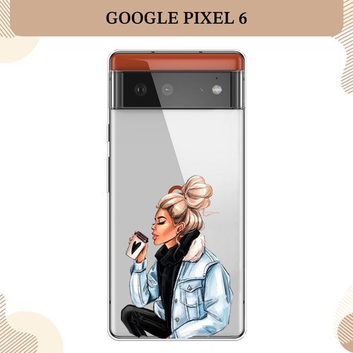 Силиконовый чехол Cute girl на Google Pixel 6 / Гугл Пиксель 6, прозрачный