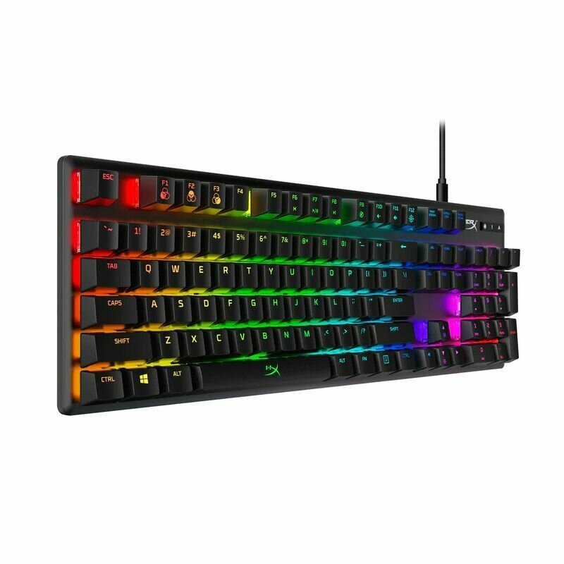 Клавиатура проводная HyperX Alloy Origins Full Red HX-KB6RDX-US (4P4F6AA#ABA), полноразмерная, 104 клавиши, черная