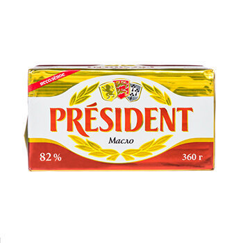 Масло кислосливочное President несолёное 82%