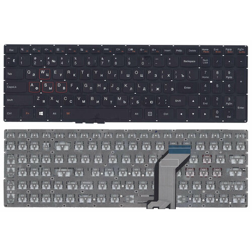 Клавиатура для ноутбука Lenovo IdeaPad Y700 Y700-15ISK черная без подсветки клавиатура для ноутбука lenovo y700 15isk без подсветки черная p n sn20k13107 pk1310n1a00