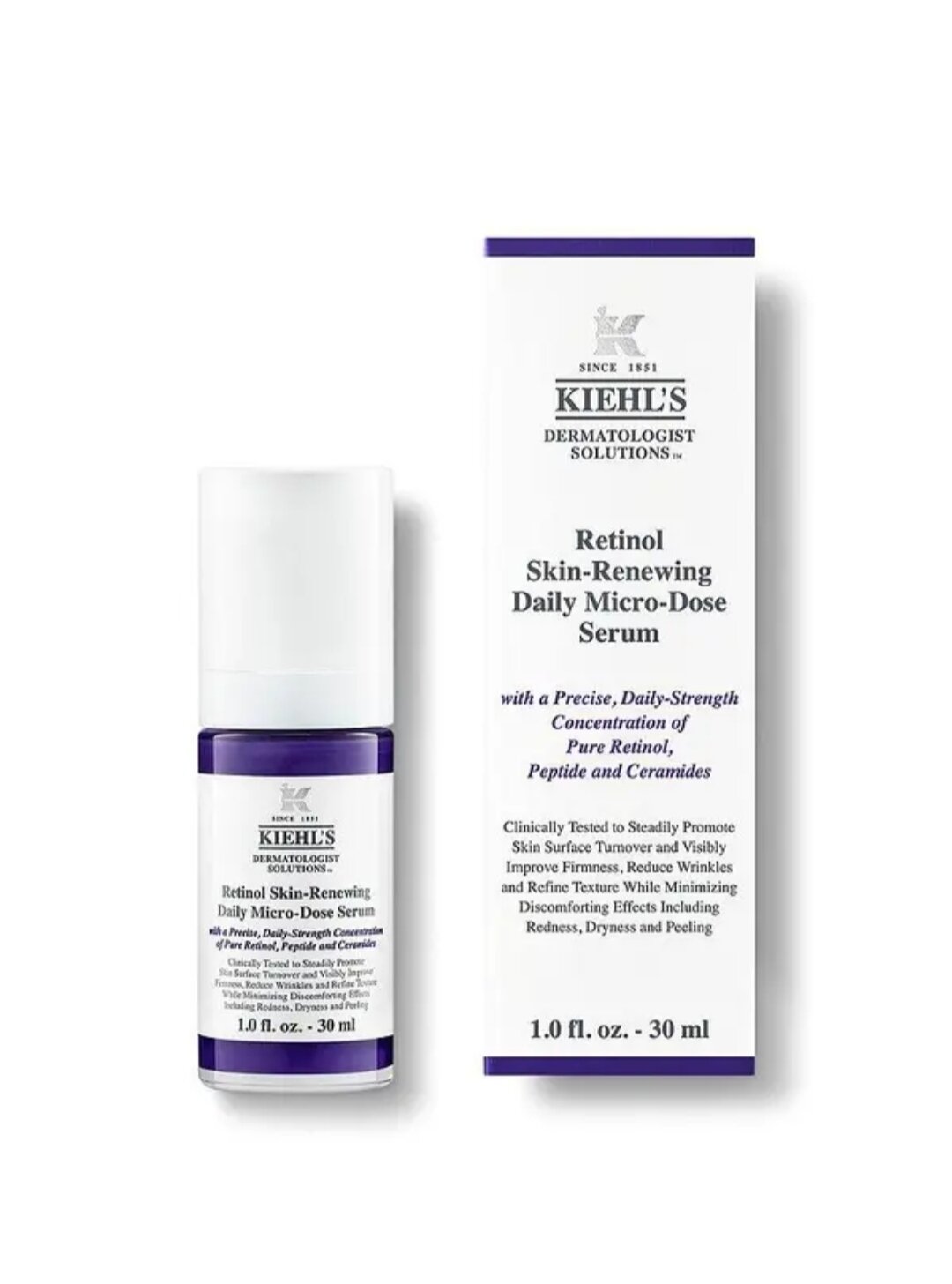 KIEHL'S Сыворотка с микродозой ретинола, цирамидами и пептидом Retinol skin-renewing daily micro-dose serum (30 мл)