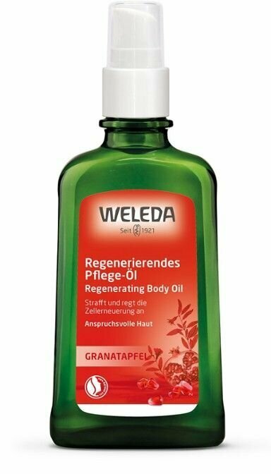 Weleda Масло гранатовое с восстанавливающим эффектом Weleda Pomegranate Regenerating Body Oil стимулирует обновление клеток, для интенсивного регенерирующего ухода за зрелой кожей, 100 мл.