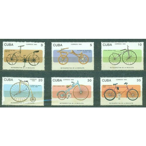 Почтовые марки Куба 1992г. Велосипеды Велосипеды MNH