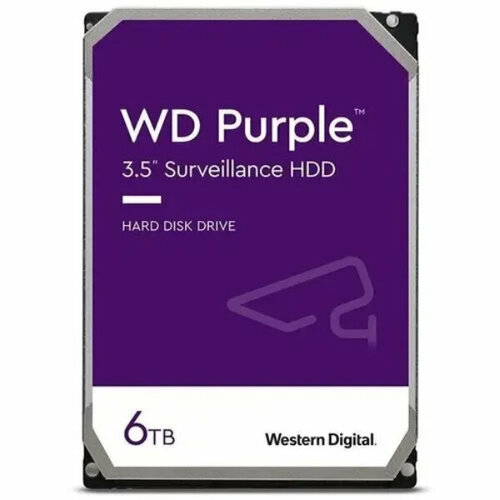 Жесткий диск WESTERN DIGITAL Purple Surveillance 6Тб Наличие SATA 30 256 Мб 5400 обмин 35 WD64PURZ 1780600₽
