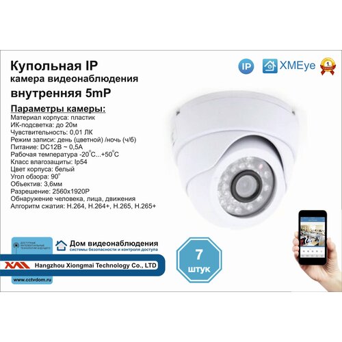 7шт DVW300IP5MP Внутренняя IP камера 5мП с ИК до 20м 2230000₽