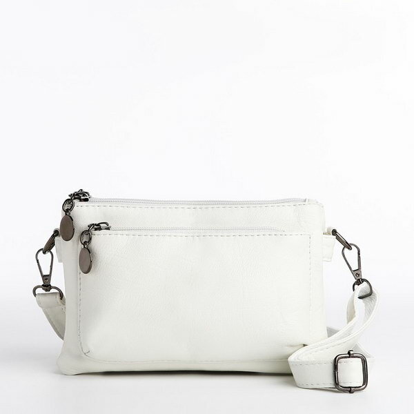 фото Сумка кросс-боди на молнии, цвет белый