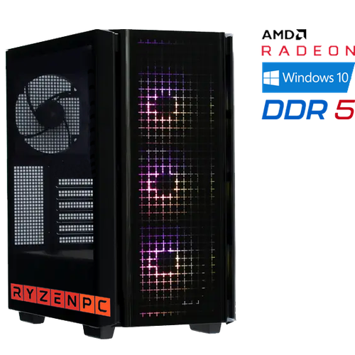 Настольный компьютер RyzenPC GAME 83511710 (AMD Ryzen 7 7700 3.8 ГГц, AMD B650, 64 DDR5, SSD: 500 Гб, HDD: 1000 Гб, AMD Radeon RX 7600 8 Гб, WI-FI, Без привода, 750 Вт, Deepcool CG540, Windows 10 Home)