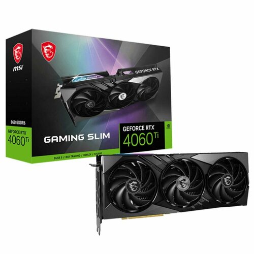 Видеокарта MSI RTX4060Ti GAMING SLIM 8GB GDDR6 128-bit DPx3 HDMI 3FAN RTL 5059000₽