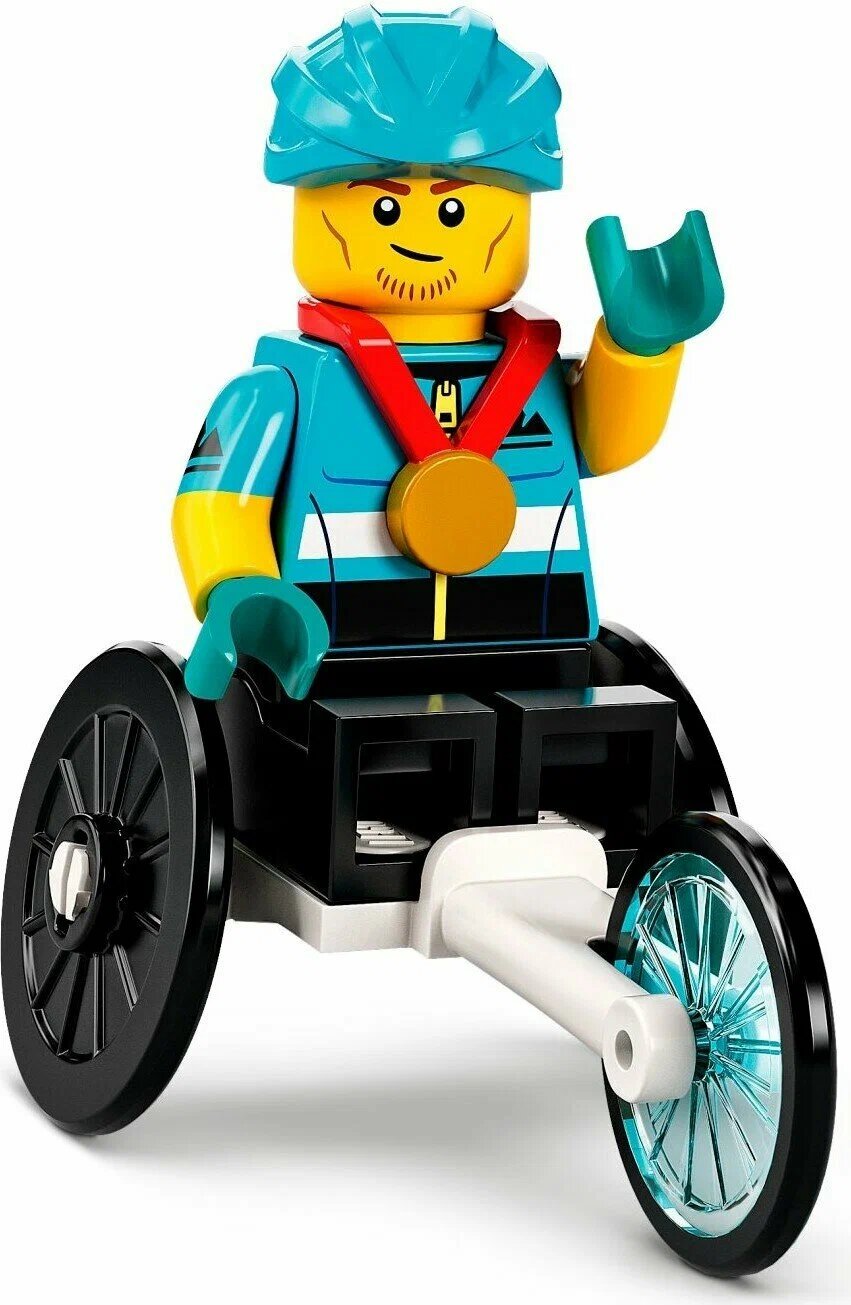 Минифигурка Лего 71032-12 : серия COLLECTABLE MINIFIGURES Lego 22 series ; Wheelchair Racer (Гонщик в коляске)