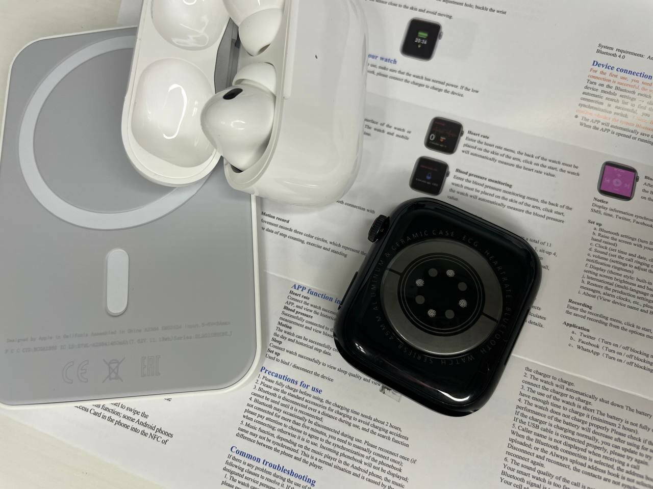 Набор смарт часы watch 8 + беспроводные наушники A.Pods Pro + внешний аккумулятор MagSafe| Совместим с iOS и Android — фото 3
